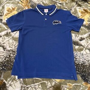 Lacoste L!VE Button Up Polo Shirt Big Logo Lacoste Polo T Shirt